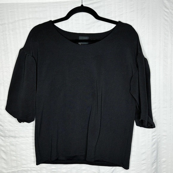 dolan Tops - Dolan Shirt Women Small Black Puff Sleeve Ribbed Scoop Neck Top Anthropologie
